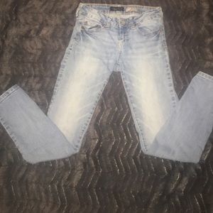 Iight-wash skinny jeans